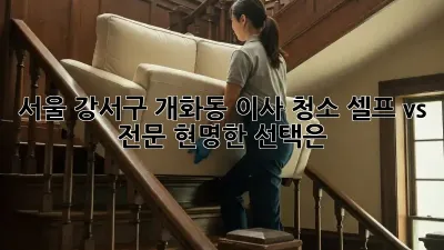 서울 강서구 개화동 이사 청소: 셀프 vs 전문, 현명한 선택은?